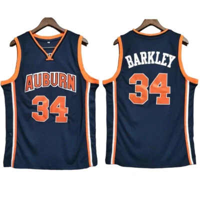 HANDMADE Retro Vintage Charles Barkley #34 Auburn Throwback Classic Basketball Jersey