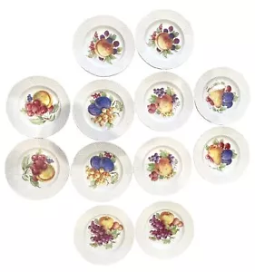 Marlborough Old English Simpsons Set Of 12 Ironstone Salad Plates Fruit Design - Picture 1 of 21