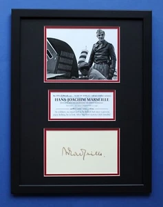 HANS-JOACHIM MARSEILLE AUTOGRAPH framed artistic display WW2 Ace Star of Africa - Picture 1 of 7