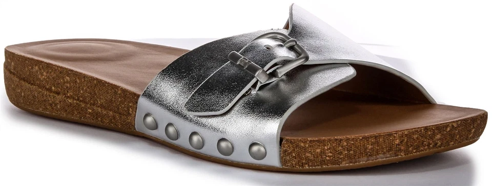 Fitflop Iqushion Ajustable Bukle Metálico Sandalia De Mujer Plata UK 3 - 8 - Imagen 1 de 4