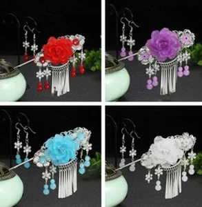 Ancient Women Girl Hanfu Tassel Hairpin Hair Stick Step Shake Alloy Headdress (B - Picture 1 of 11