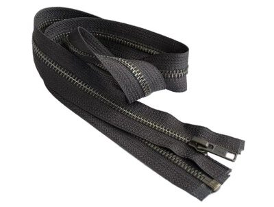 YKK #5 Antigua Latón Peso Medio Metal Chaqueta Cremallera Separadora 33", 34", 35" Foto 1 de 4