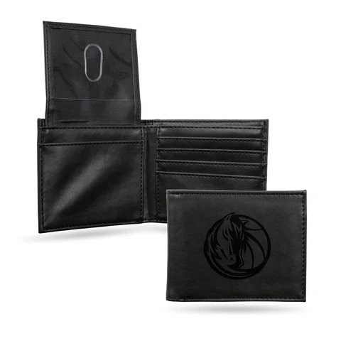 Dallas Mavericks NBA Laser Engraved Black Billfold Wallet Cover