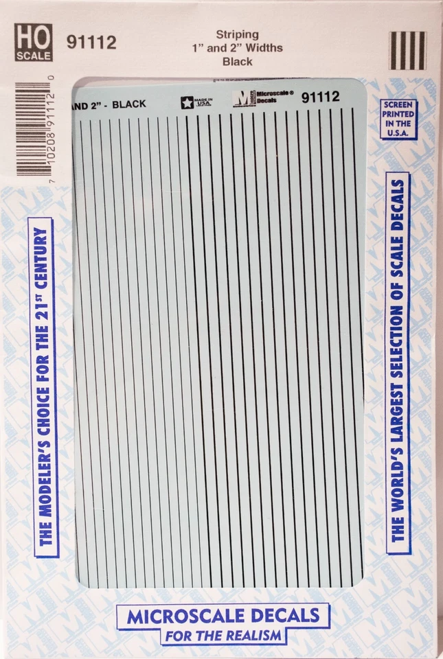 HO Striping 1" and 2" Widths White Decals - Microscale #91111 YB Vmf121