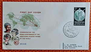 Australia Stamps 1962 FDC SC # 347 - Woman and Globe, Sealed