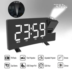 LED Projektor-Uhr mit Projektion Digital Dimmbar Tischuhr Alarm Projektor-Uhr - Bild 1 von 15