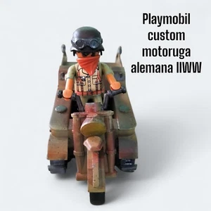PLAYMOBIL CUSTOM SOLDADO AFRIKA KÖRPS CON MOTO ORUGA - Imagen 1 de 4
