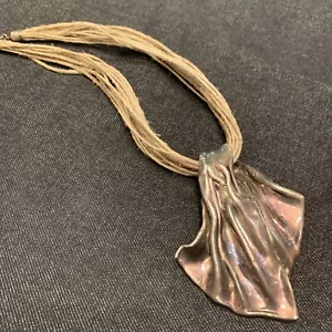 Vintage Fledermaus Ami Israel signiert 925 Sterling modernistische Kunst klobige Statement Halskette - Bild 1 von 24