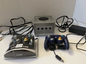 Nintendo DOL-101 Gamecube Console W/ 2 Controllers Platinum Silver Tested!!!! - Picture 1 of 9