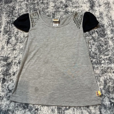 XS 4/5 Gwen Stefani Harajuku Mini Top No Doubt Lovers Shirt Studded Gray Girls - Image 1 of 4