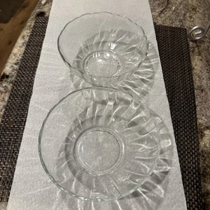 2 Arcoroc Arcade Windel Hartglas Schüssel 7" größere Schüssel Klarglas selten - Bild 1 von 8