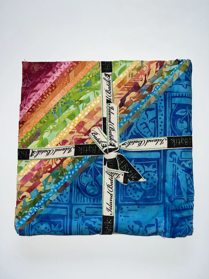 Island Batik Fabric - SUNSHINE GARDEN Rainbow - (42) 10" Batik Fabric Squares - Image 1 of 1