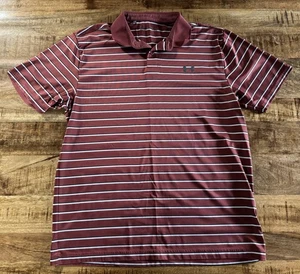 Under Armour UA HeatGear Burnt Orange Weiß Gestreiftes Polo Herren Large Loose Shirt - Bild 1 von 3