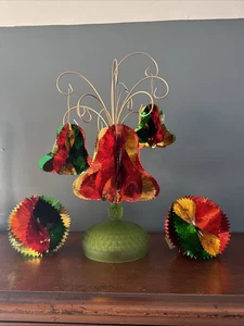 5er Set Vintage MCM WABEN FOLIE GLOCKE & KUGEL hängend Weihnachten DEKO Japan - Bild 1 von 6