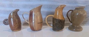 Pequeños jarrones vintage de madera - Lote de 4 - Imagen 1 de 5