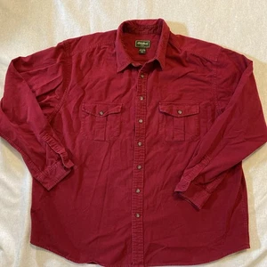 Eddie Bauer Shirt Men 3XL Tall Burgundy Flannel Classic Fit Button Up - Picture 1 of 5