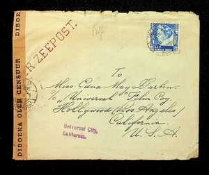 Nederlands Indië envelop met enkelfrankering 197 langebalkst. CENSUUR 6 - Picture 1 of 2