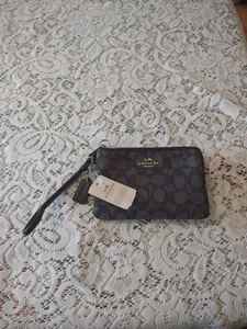 COACH ~ Nero/Fumo. Polso Monogram "C" ~ con cartellino da appendere ~ interno satinato ~ nuovo con etichette - Foto 1 di 7