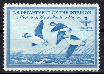 US RW15 MNH VF $1 bright blue Buffleheads Duck Revenue Zayix Stamps 0225MAR0033 - Image 1 of 2