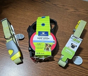10 FT Retractable Dog Leash Top Paw Small & 2 Adjustable Collar Dogs - Picture 1 of 9