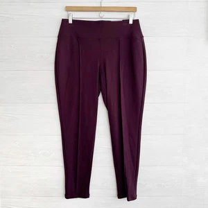 NWT Nine West - Eggplant purple stretch knit leggings Sculpting Solutions, L - Picture 1 of 8