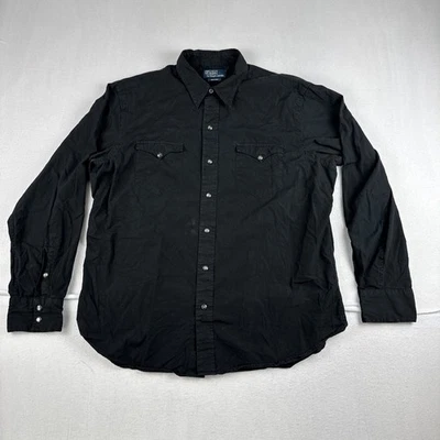 Polo Ralph Lauren Western Pearl Camisa a Presión Negra XL Rodeo Vaquero País Foto 1 de 4