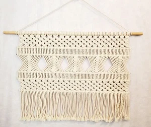 Tenda da parete macramè boho sfondo casa porta finestra decorazione tre sfilacciati - Foto 1 di 3