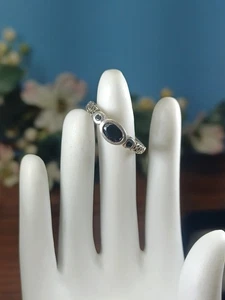 Anello cocktail SILPADA argento sterling 925 zirconi neri fascia abbagliante splendido - Foto 1 di 11