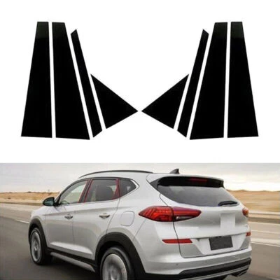For Hyundai Tucson 2016-21 Pillar Posts Door Piano Black Trim Decal Cover Kit 8X Foto 1 de 4
