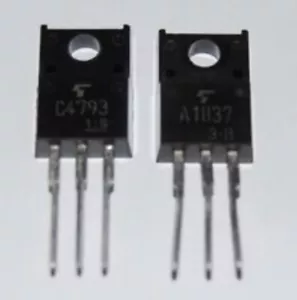 1coppia (1+1) 2SA1837 & 2SC4793 transistor audio amplifier A1837 & C4793 Toshiba - Foto 1 di 1