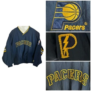 Vintage Indiana Pacers Pro Player Pullover Jacke gesticktes Logo NBA Herren XL - Bild 1 von 14