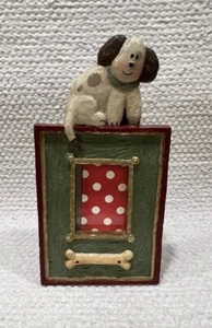 Picture Frame With Sitting Dog Kurt S. Adler Resin Small - Picture 1 of 6