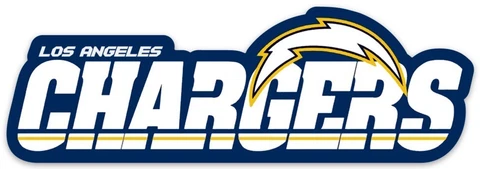 Los Angeles Chargers Logo Name Type & Bolt NFL Die-Cut MAGNET Cover