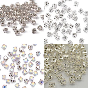 Cuentas montadas de cristal de estrás de color metal plateado grado A - Imagen 1 de 21