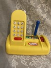 Little Tikes Vintage Cordless Yellow Home Phone With Base And Caller ID RARE