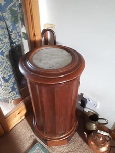 Victorian Mahogany Fluted Cylinder Cabinet with original basin + soap dish - Picture 1 of 4