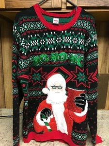 NUEVO CON ETIQUETAS SUÉTER DE NAVIDAD PARA HOMBRE SANTA CLAUS COLORIDO EN RELIEVE; TALLA LG 42-44 - Imagen 1 de 3