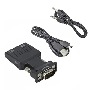 VGA to HDMI Adapter with Audio Male VGA to Female HDMI Converter Laptop to TV - Picture 1 of 15