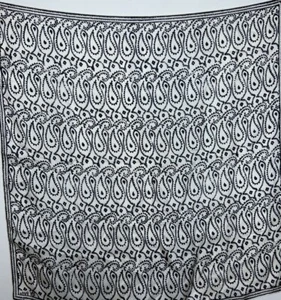 Vintage Vera Black White Paisley Silk Square Fashion Scarf Made In Japan #59 - Picture 1 of 5