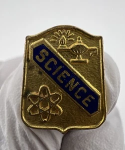 Broche prendedor vintage de ciencias clase universitaria/universidad tono dorado - Imagen 1 de 7