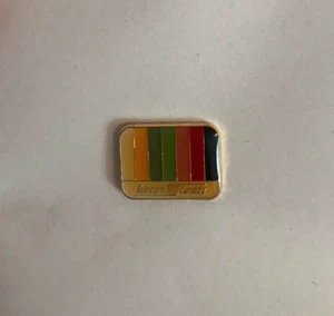 Vintage 1980s Telecom Canada Phone and Network Provider Rainbow TV Lapel Pin - Bild 1 von 3
