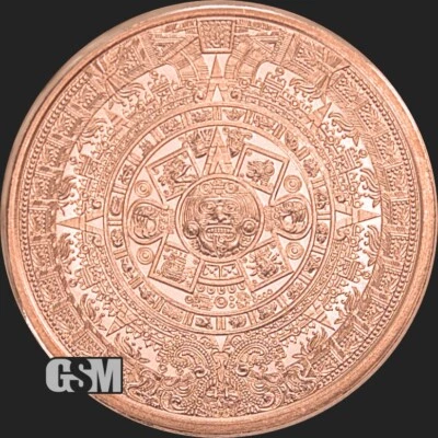 LOTE DE 100 RONDAS DE COBRE FINO AZTECA .999 X 1 OZ HECHAS EN EE. UU. Foto 1 de 3