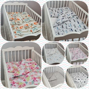 3 pcs BEDDING SET BABY for crib cot cot bed PILLOW CASE DUVET COVER FITTED SHEET - Picture 1 of 33