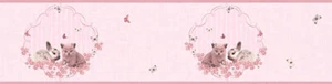 Kinder Tapeten Bordüre Katze Hase rosa hellgrau Glanz 35567-1 (24,11€/1qm) - Bild 1 von 3