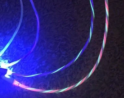 Flow LED Light-up el Glow USB Charger Data Cable for MICRO C REVERSIBLE PHONES - Image 1 of 4