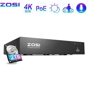 ZOSI 4K 8MP 8CH PoE NVR Videoüberwachung Rekorder mit 2TB HDD für IP PoE Kamera - Bild 1 von 7