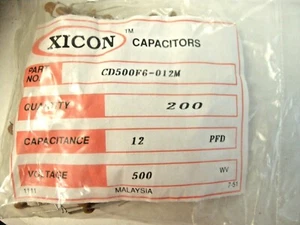 12 pf 500 Volt Disc Ceramic Capacitor (CD500F6-012M)(QTY 25 EA)E55 - Picture 1 of 4