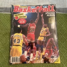1990-91 Panini NBA Basketball Sticker Album Michael Jordan New in wrapper Magic