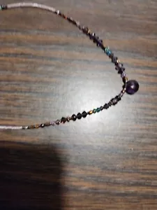 delicate beaded purple chipita necklace - Picture 1 of 3
