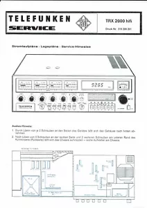 Telefunken service manual für TRX 2000 hifi Copy - Picture 1 of 1
